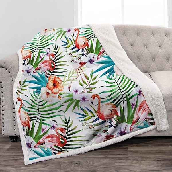 100*150cm Flamingo Sherpa Pläd Kast Teckning Mysig Lätt Hållbar Säng Soffa Pläd för Soffa Stol Säng Barnpresent Kvinnor