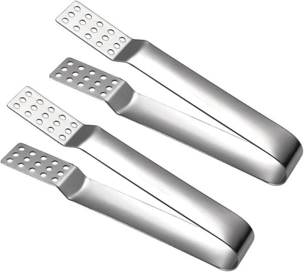 Pieces Te-poseklemmer i rustfrit stål, te-poseholder i rustfrit stål, klemmeværktøj til te-poser, løse blade, isterninger (sølv)