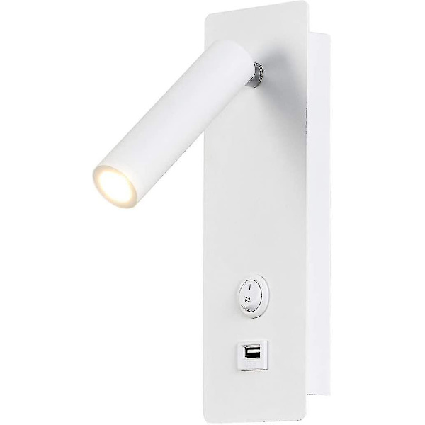 Væglamper Soveværelse Led Væglampe Indendørs Trappe Væglampe Hovedgærdekontakt/led 3w Cree Cob/korridor Garager Hoteller 360 Graders Rotation Hvid