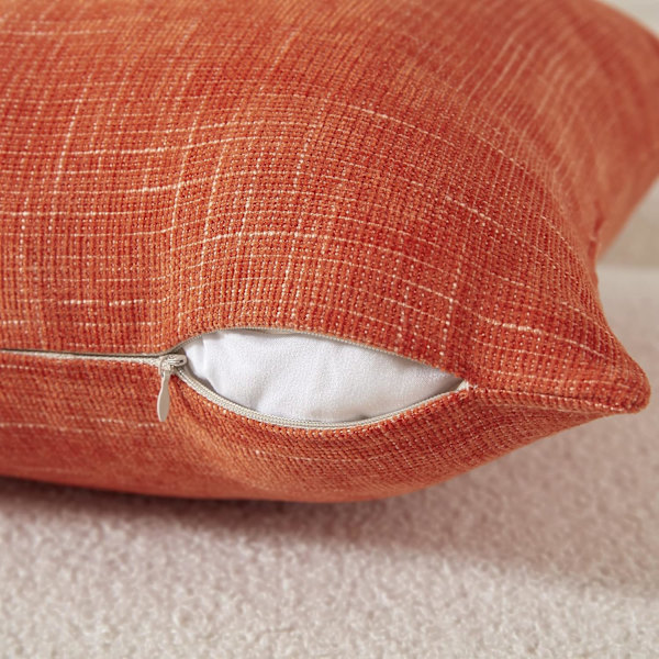 2 kpl syksyn oranssia tyynyliinaa 18x18 tuumaa yksivärinen