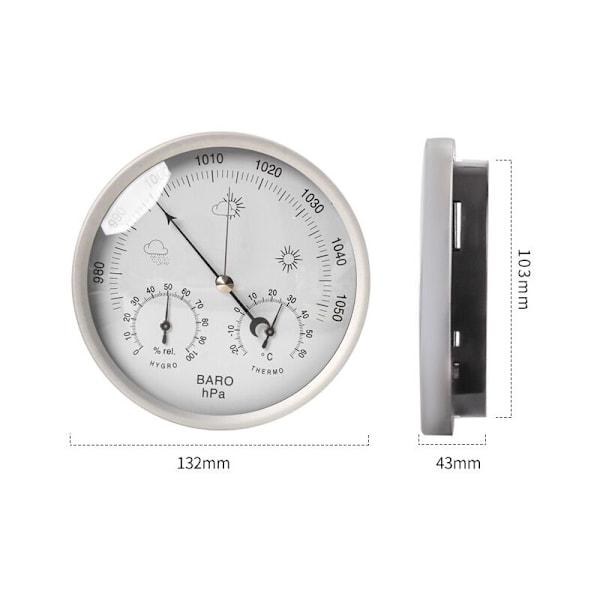 Analog barometer med hygrometertermometer, 3 i 1 väderstation för inomhusbruk