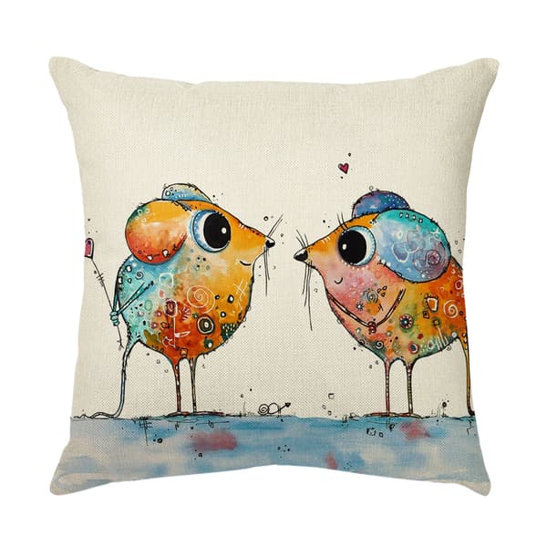 Set med 4 kuddfodral 45 x 45 cm polyester och linne dekorativ