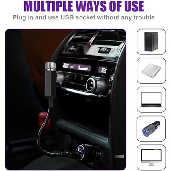 LED-omgivelseslys, USB-biltaglys, justerbar multi-mode bilatmosfære