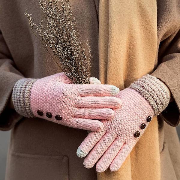 Vinter Kvinder Touch Screen Strikkede Handsker Ridning Fuld Finger Votter