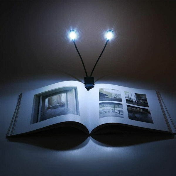Musikkstativlampe Klipslampe 2 Doblearmer 4 LED Fleksibel Lampe B