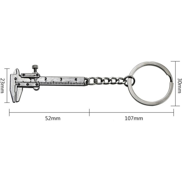 2 st Bärbar 0-4cm Mini Skjutmått Nyckelring Mätning Ga