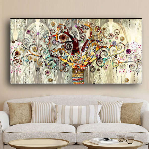 Livets träd canvas print målning, modern väggdekoration för li