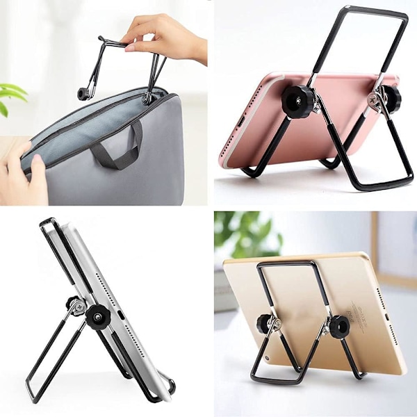 Justerbart nettbrettstativ iPad-stativ Sammenleggbar bærbar telefonholder Skrivebordsdokk for iPad, iPad Pro, Air, Samsung, Kindle Fire, Switch, Fotorammeholder