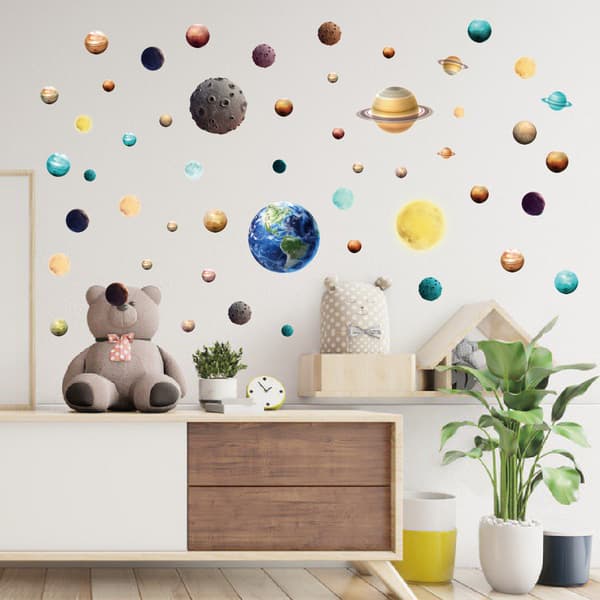 Et sett med veggklistremerker Galaktisk univers Multi-planet Element Sti