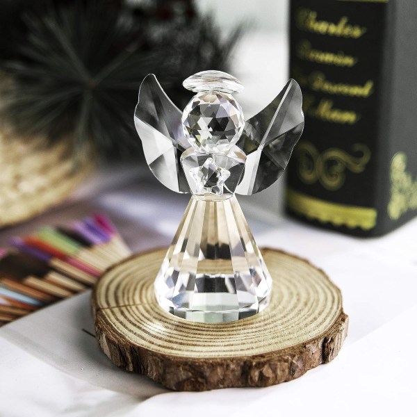 Crystal Angel Figure Paperweight Dekor Glass Ornaments Art Coll
