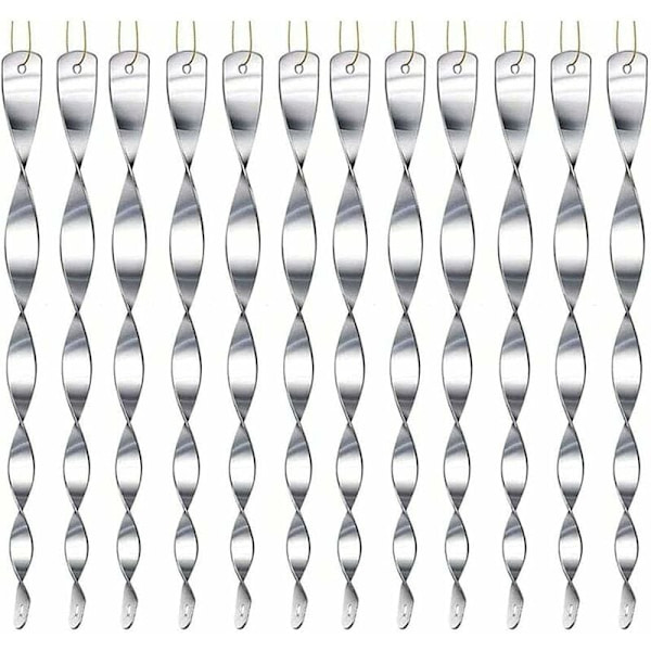 12 st silver reflekterande fågelavvisare fågelavvisare, hängande