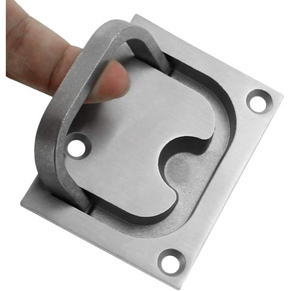 2 Flush Båtlåsehåndtak i Rustfritt Stål Marine Flush Båtlåse Flush Trekkhåndtak med 8 Skruer for Marine Yacht Båt Skap Skap