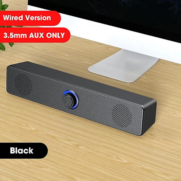 PC Soundbar med kabel og trådløs Bluetooth-højttaler USB-drevet Soundbar til TV Pc Laptop Gaming Home T