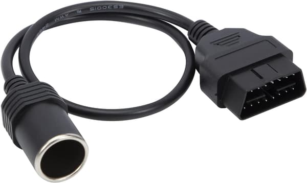 OBD2 16-pins til Hunnlig Sigaretttennerkontakt Strømkabel 18 AWG