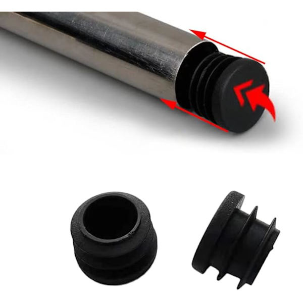 Sorte stolkapper 16mm 32stk stolkapper plast runde hætter stol rørkapper