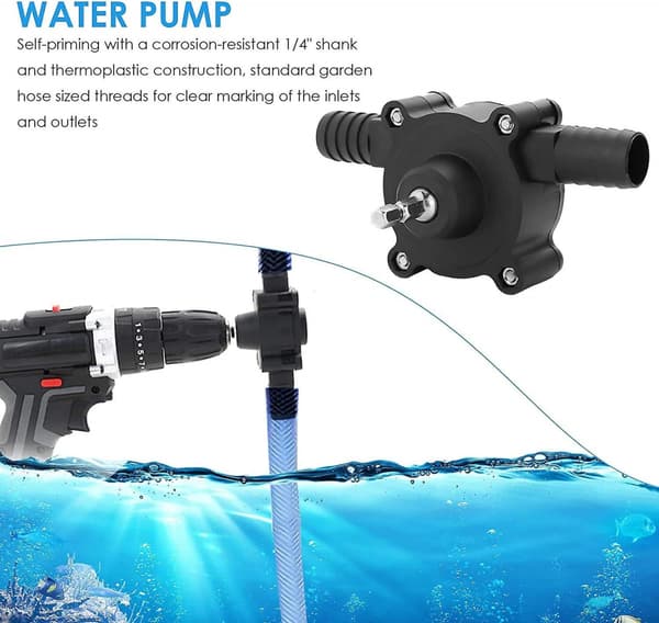 Trädgårdsbärbar minivattenpump, självsugande elektrisk borrpump med 6,3