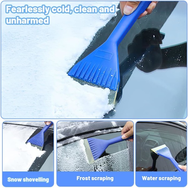 Pieces Bilrute Is-skrape, Myk Gummi-Squeegee med 30 cm Håndtak for å Skrape Vann og Snø Avriming