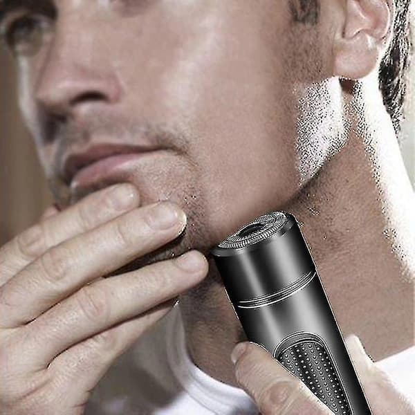 Bærbar barbermaskine USB-oplader genopladelig (sort)