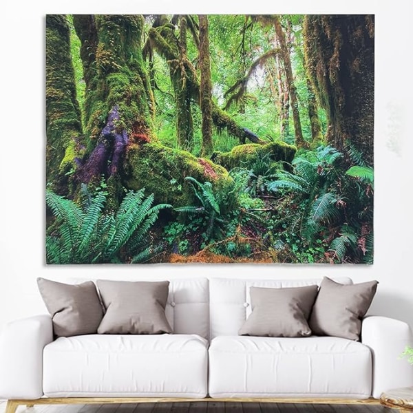 Fantasy forest tapestry, oversized jungle psychedelic tapestry wall hangin