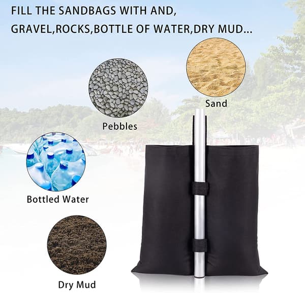 Gazebo Sandvikter, 4-pack vikter, benvikter, skuggtält, parasoll