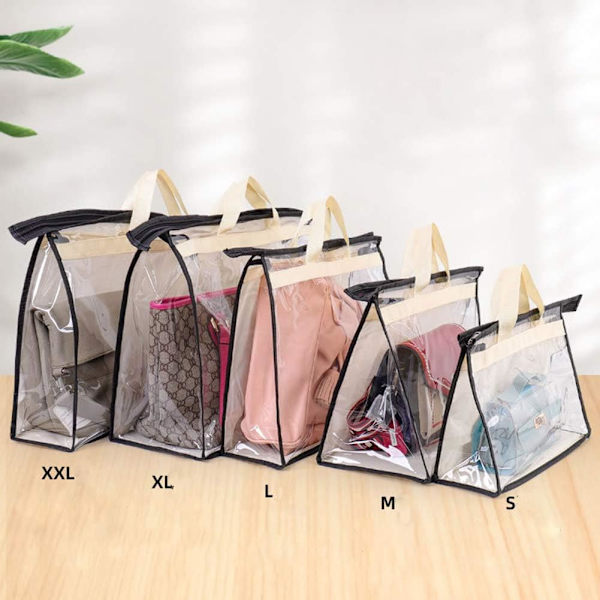 Handväskförvaring, Handväskförvaringsväska Transparent Dammsäker Handväskförvaringsväska för Hängande Garderob med Dragkedja (5-pack)