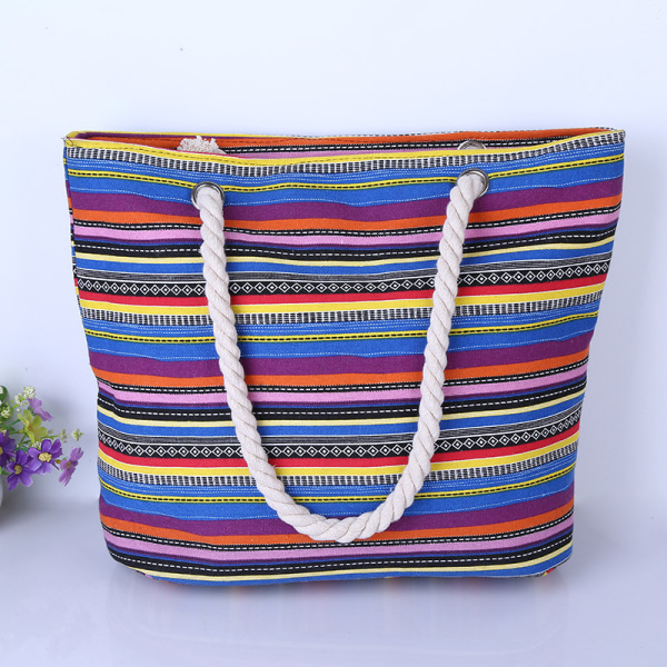 3 st Fashion Women Canvas Axelväska Shopping Tote Strandväska Satchel Stor Handväska