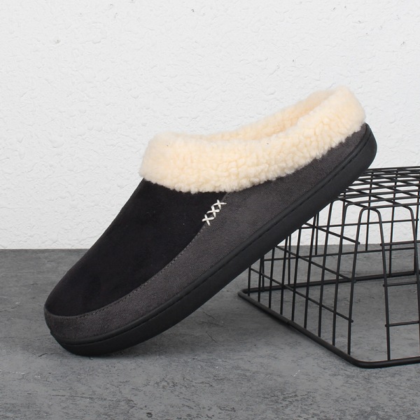 Herr Varm Minneskum Suede Plysch Shearling Fodrad Slip on Inomhus