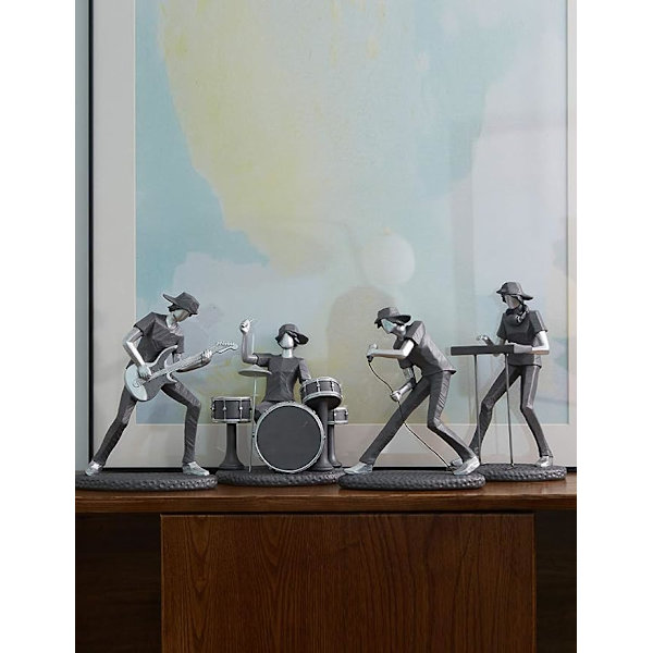 1 stk. Musiker Statue Figurine Musikalsk Skulptur Dekor Resin Pi