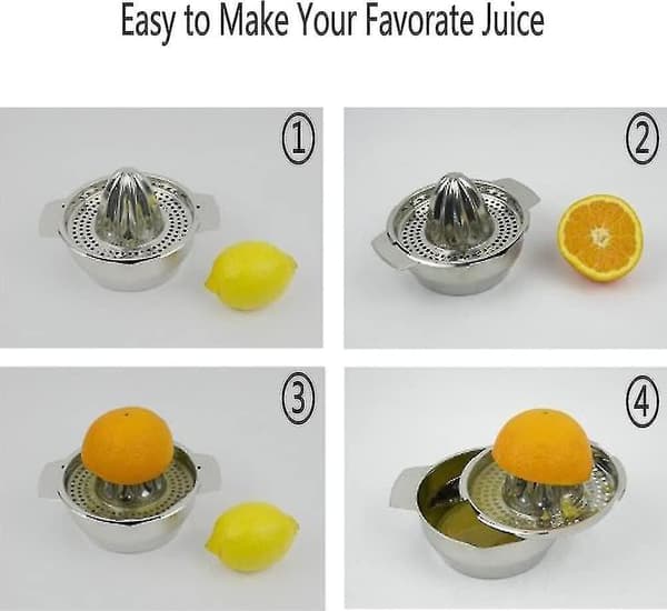 Manuel Citruspresser i rustfrit stål til appelsin og lime med si