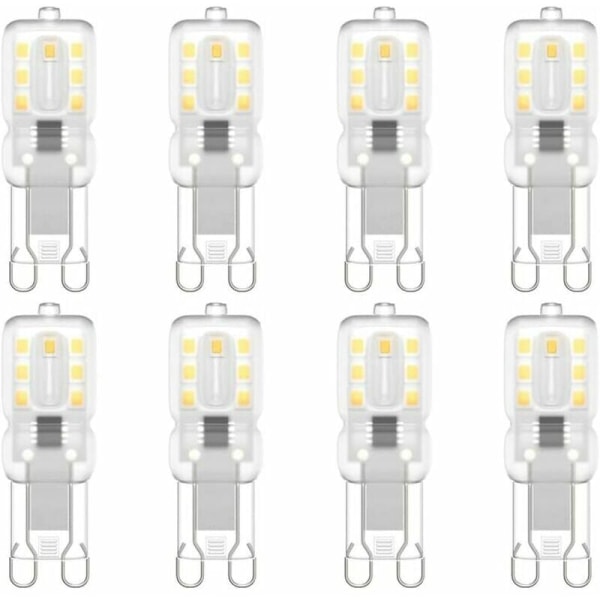 8 kpl G9 LED-lamppusarja, G9 LED 220V Luonnonvalkoinen 5500K 3W halogeeni