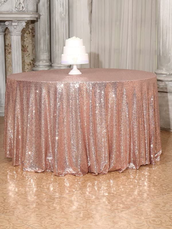 Rosegull Sequin Bryllupsduk 47 x 47 Tommers Kvadrat Polyester