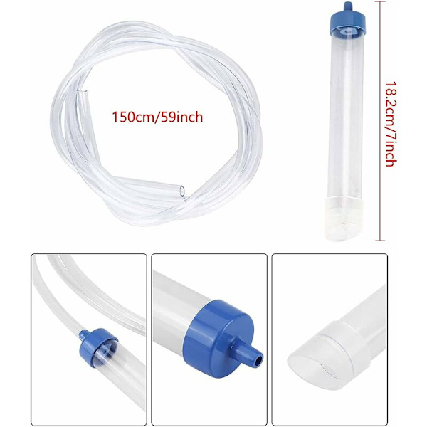 Akvariegrusrenser Siphon Fisketank Støvsuger Vandfilter Siphon Vandpumpe Fisketank Siphonpumpe Med 150cm Slange Til Fisketank Til Grus Sandrensning
