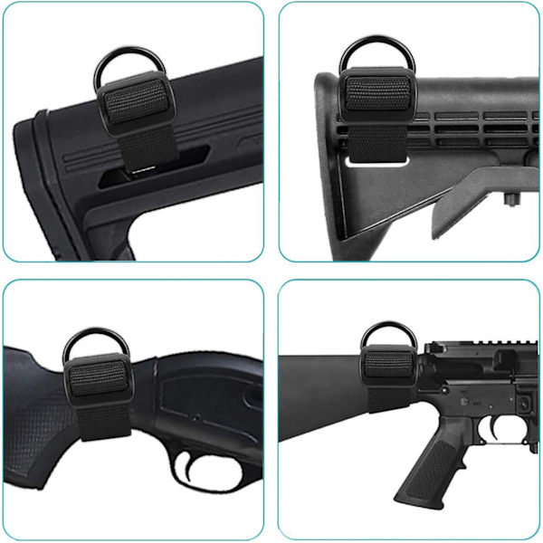 Sæt med 2 justerbare nylon slyngestropper til fastgørelse af strop til enhver slynge på riffel, airsoft og haglgevær