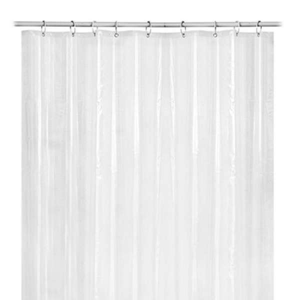 Duschdraperifoder 72 X 72 Tum, Peva Heavy Duty Duschfoder Med Rostfria Metallöglor Och 3 Magnetiska Vikter Icke-giftig, Luktfri Dusch