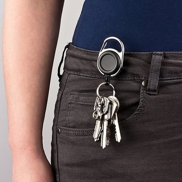 2-pack Retractable Keychain/ID Holder Jojo Functional Black