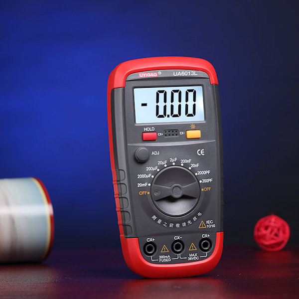 Digital Kondensatormätare 0.1pF - 20000uF med LCD-display Kapacitans Kondensatortestare Mätinstrument (Batteri Ingår Ej)