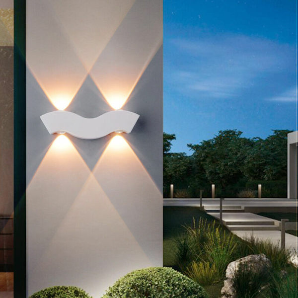 Udendørs væglampe Ny vandtæt LED væglampe gårdhave balkon hegn søjlelampe enkel udendørs kreativ have trappe lampe hvid 1 stk