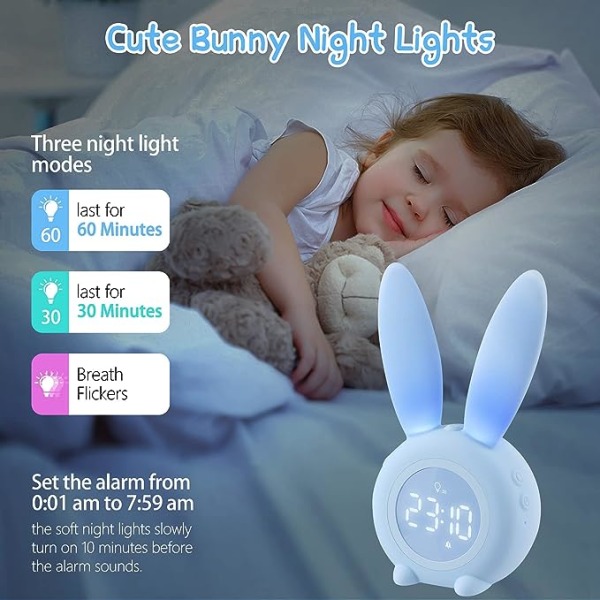 Children's alarm clock, luminous alarm clock for children, cute r