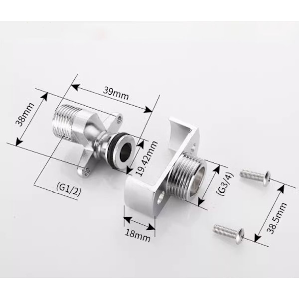 Duschblandare Adapter, 2 Stycken Duschblandare Adapter, Lång och Justerbar Duschblandare Adapter, för Justering av Vattenventilen, Löser Vattenläckage