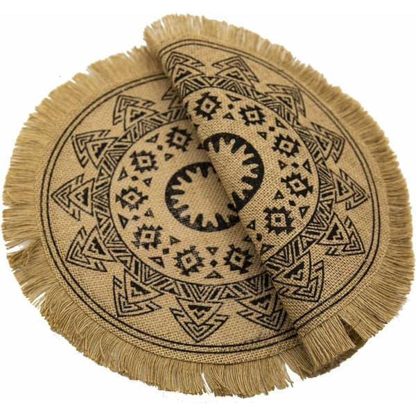 Spisebord Brun Duskb CAPASIN Sett med 4 Boho Runde Plasseringsmatter