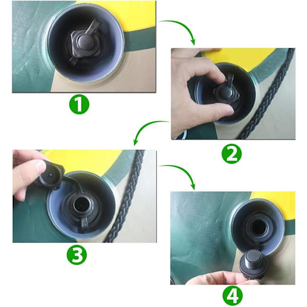 2 stk. Spiral Inflation Valve med Kapsel Universal Envejs Inflation Valve Udskiftning Reservedel Annex Tilbehør til Reparation af Oppustelig Båd Jolle