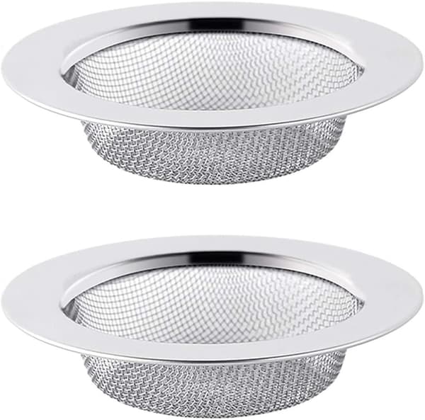 2-pack rostfritt stål avloppssil, badrumshårsil, avloppsfilter,