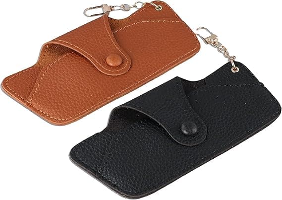 2-pack mjukt läder solglasögonfodral, bärbar glasögonväska, läderglasögonfodral