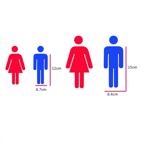 Seinäteippaus 3D Stereoskooppinen Akryyli WC-tarra Miehet Naiset Pat