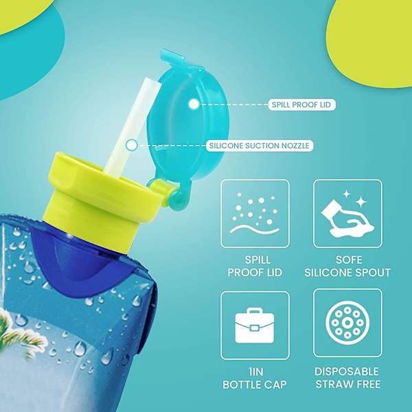 2-pack Bärbar Vattenflaska Spill-Proof Juice Soda Vattenflaska