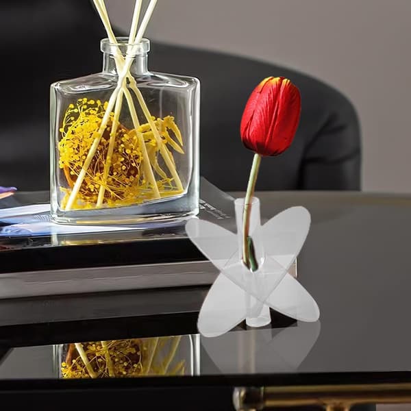 Dekorativ Akrylvas Mittpunkt, Akrylblomvas - Estetiska Transparenta Akrylvaser, Elegant Bokstödvas, Mångsidig Blomstermittpunkt för Hemmet