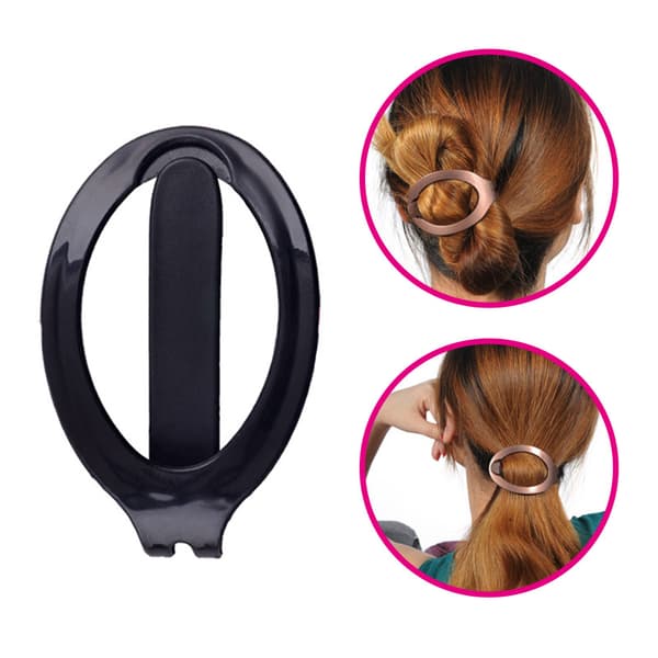2 stk. Barrette Ponytail Holder Clip, sæt med 2 stk. - sort, brun