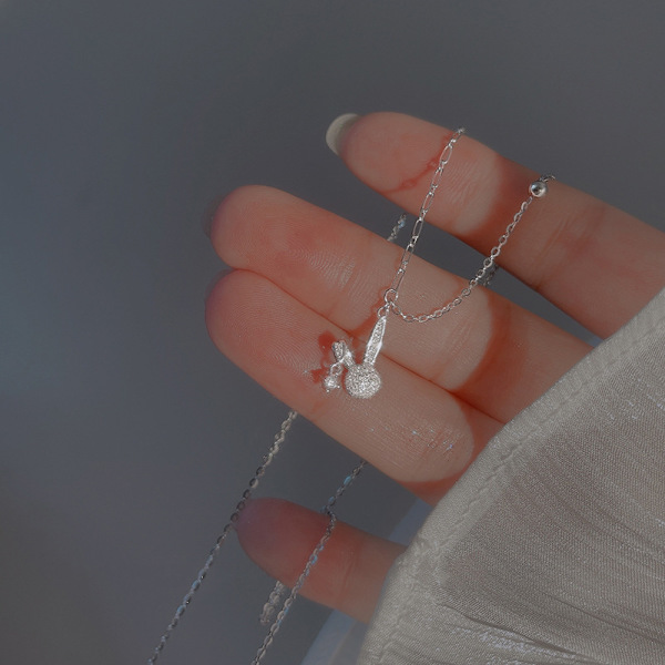 Kanin flash diamant vedhæng halskæde