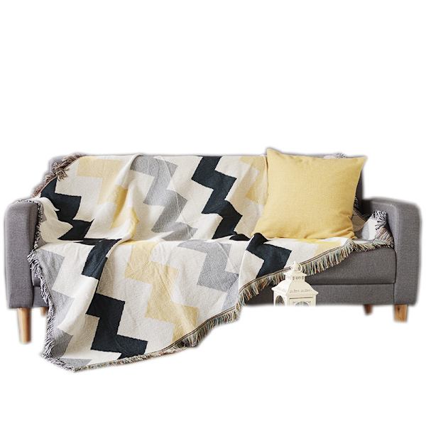 Boho tæppe fuld dækning sofa tæppe sofa håndklæde blødt hyggeligt kabel strik tæppe, multifunktionelt dekorativt tæppe sofa håndklæde varmt bomuldssofaovertræk 9