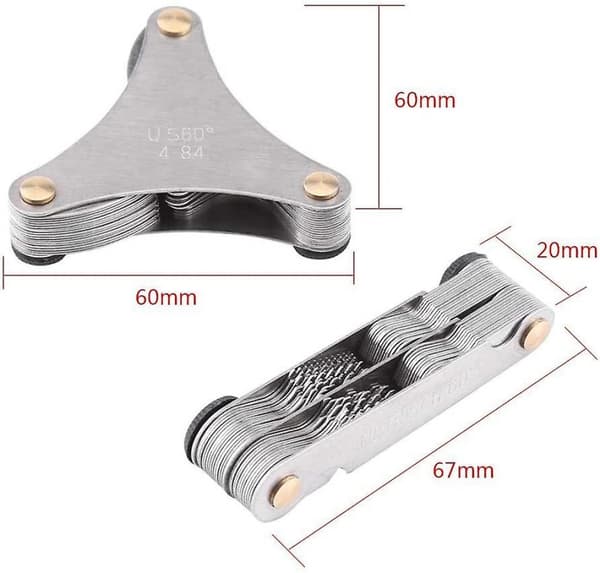60 Grader 55 Grader Rustfrit Stålskrue Stigning Gauge Metrisk + Imperial Me
